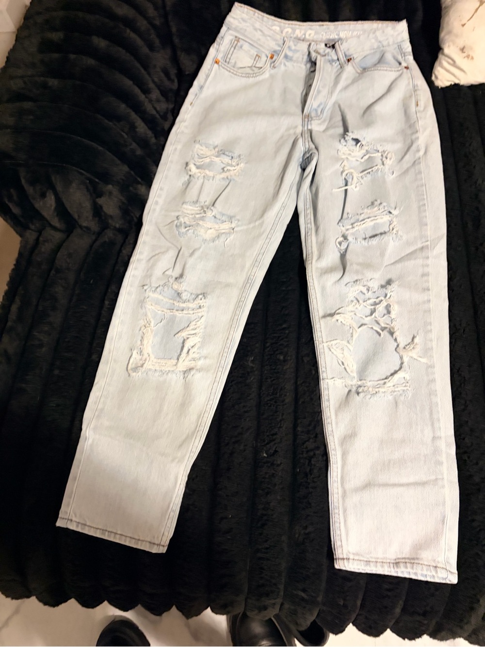 S.O.N.G Light Blue Relaxed Ripped Jeans